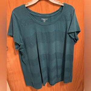 Coldwater Creek teal green T-shirt size 2x (20-22).